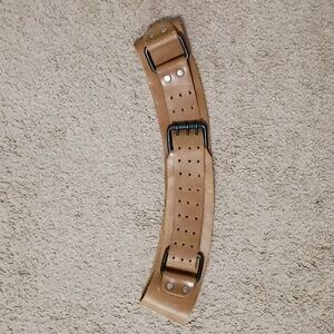 Tan M/L Genuine Leather Bohemian Waist Belt with Buckle